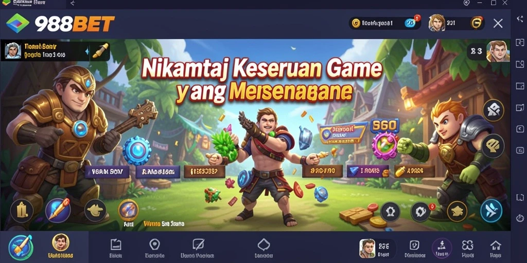 Gameplay 988BET yang penuh warna dan menyenangkan.