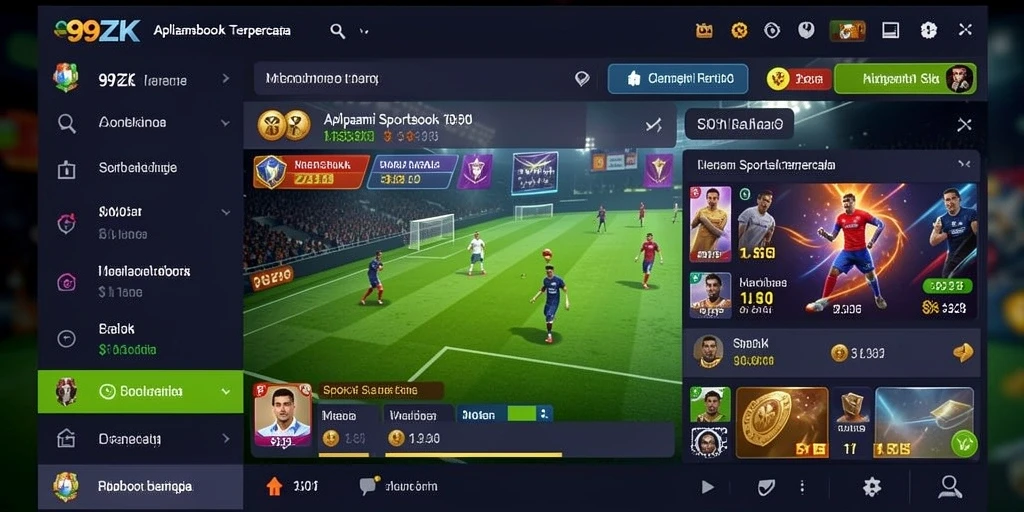 Screenshot utama 99ZK menampilkan tampilan taruhan olahraga yang menarik.