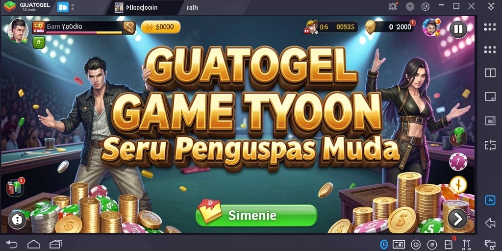 Screenshot GUATOGEL menampilkan interaksi dinamis dalam gameplay Tycoon.