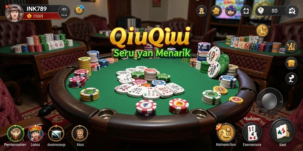 Screenshot dari gameplay seru INK789 yang menggambarkan QiuQiu.