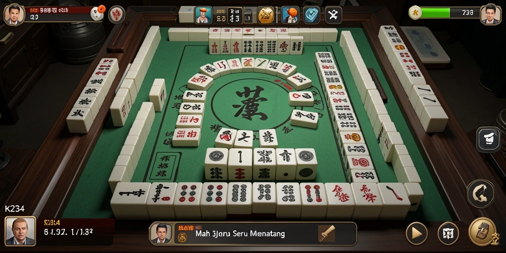 Screenshot menunjukkan gameplay Mahjong yang seru dan menantang.