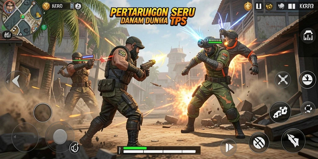 Tampilan gameplay <strong>KKRP</strong> yang seru dan mendebarkan dalam aksi TPS.