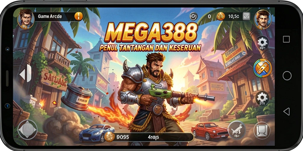 Tangkapan layar utama MEGA388 dengan aksi gameplay Arcade yang seru.