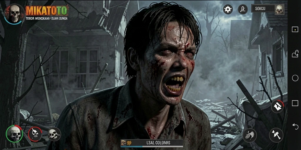 Tampilan gameplay mencekam di dunia mistis MIKATOTO.