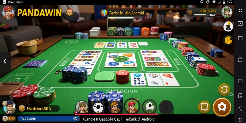 Tampilan grafis menarik dari gameplay Gaple PANDAWIN.