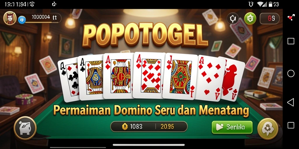 Screenshot gameplay <strong>POPOTOGEL</strong> dengan suasana seru permainan domino.