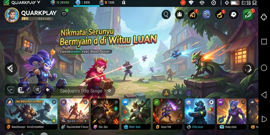 Tampilan gameplay QUARKPLAY yang penuh warna dan mengasyikkan.