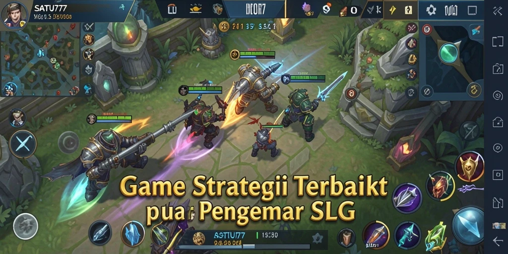 Tangkapan layar menampilkan pertempuran mendebarkan dalam SATU77.